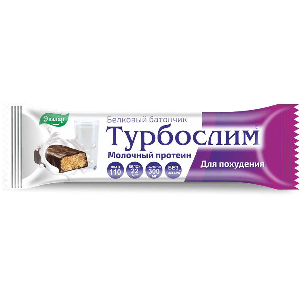 Турбослим белковый батончик «Молочный протеин» 1 батончик — купить по ...